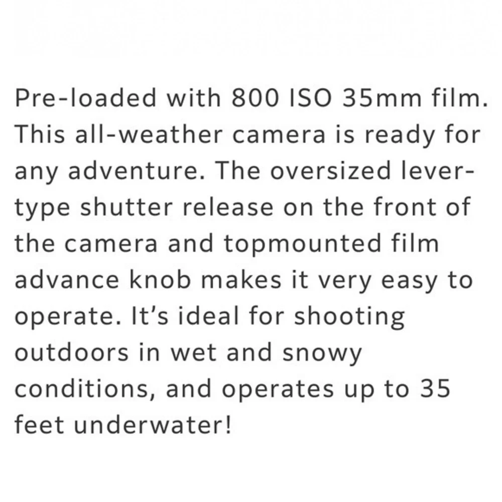 FUJIFILM QuickSnap Waterproof One-Time Use Camera (NEW)